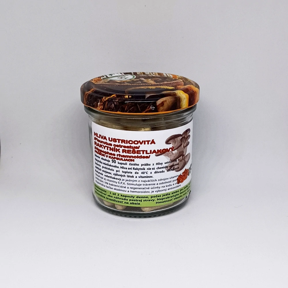 Hliva ustricovitá + Rakytník rešetliakovitý  kapsuly 90 ks